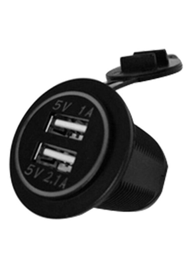 OUTAD Dual USB Car Charger Black - Image 1