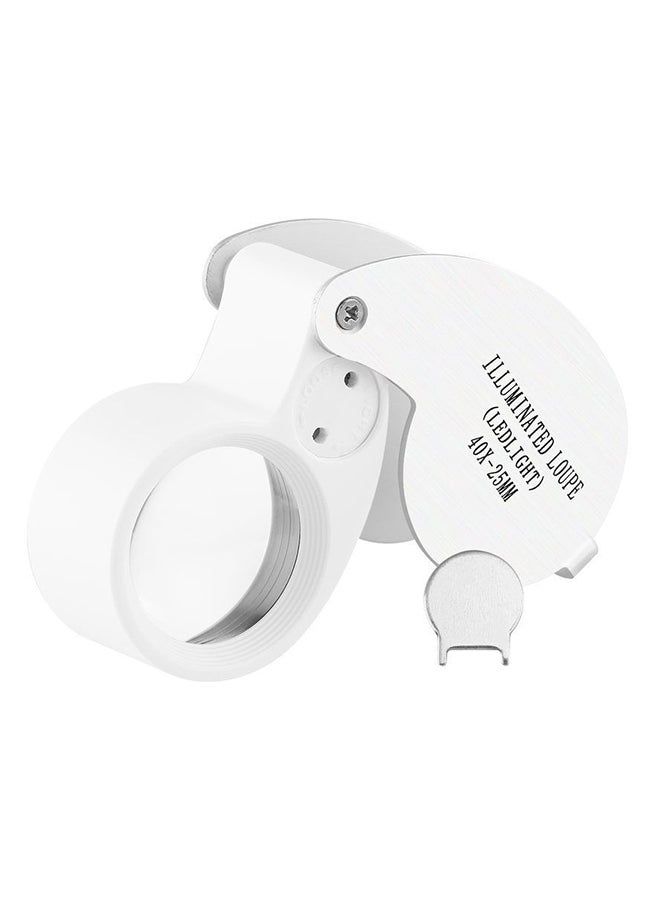 OUTAD Power Jeweler Illuminated Loupe LED Loop Magnifying Glass White 40x25mm - Image 1