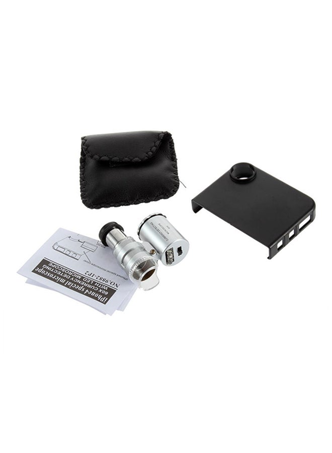 OUTAD 60x LED Microscopic Lens For Apple iPhone 4 Silver - Image 1