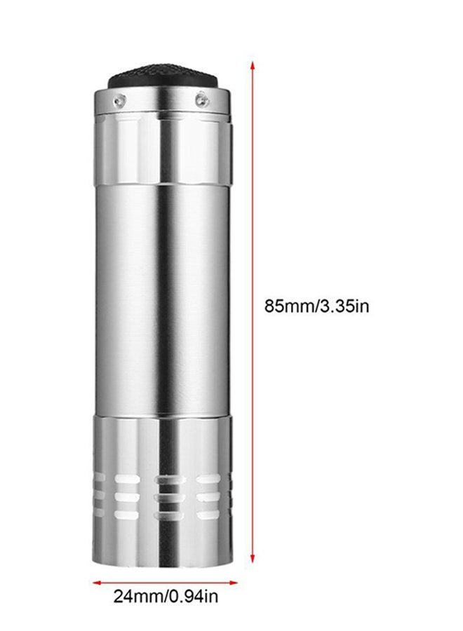OUTAD Classic 9 LED Flashlight Lamp Silver - Image 3