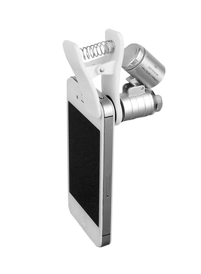 OUTAD 60X Pocket Microscope Magnifier LED Loupe Glass Silver 65mm - Image 3