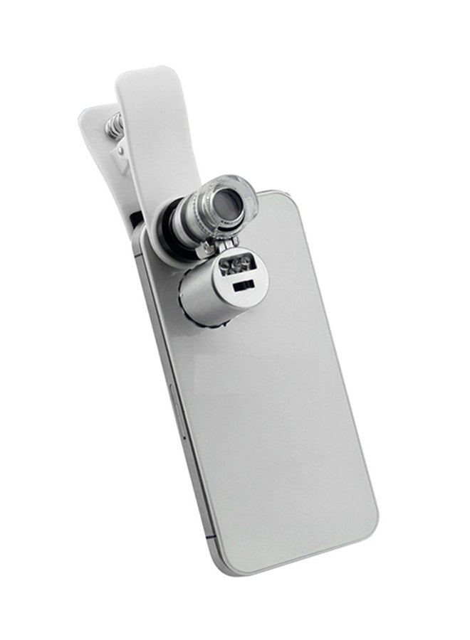 OUTAD 60X Pocket Microscope Magnifier LED Loupe Glass Silver 65mm - Image 4