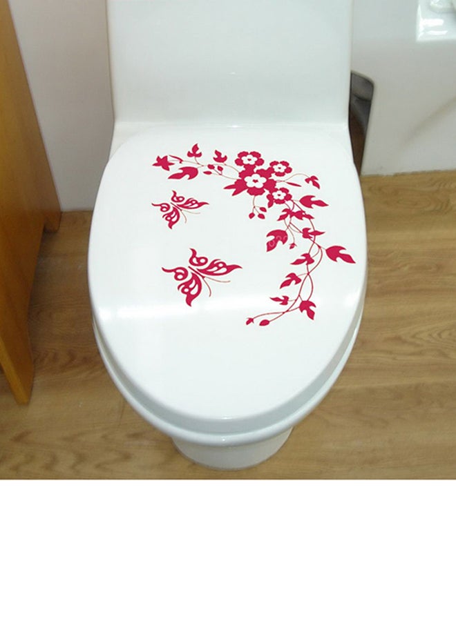 OUTAD Multipurpose Butterfly Flower Decorative Sticker Red - Image 2