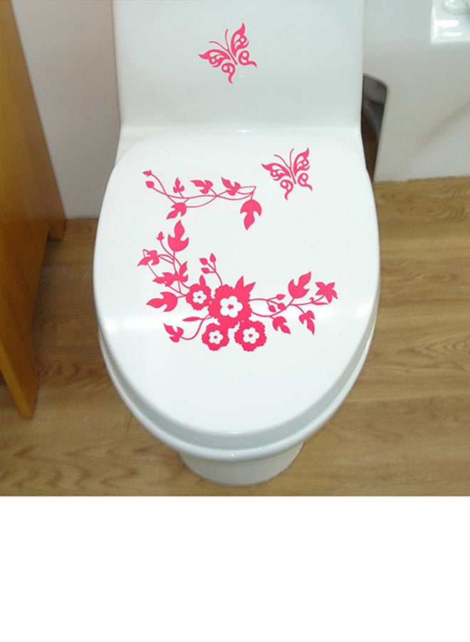 OUTAD Multipurpose Butterfly Flower Decorative Sticker Red - Image 3