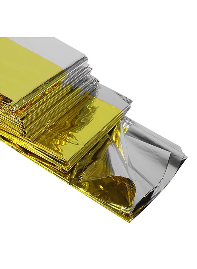 بطانية الطوارئ العازلة للحرارة والمنقذة للحياة ذهبي/فضي - Image 2