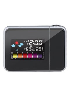 OUTAD LED Backlight Digital Weather LCD Projection Snooze Alarm Clock Black  - Image 1