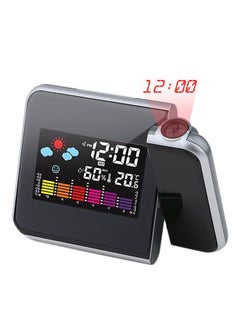 OUTAD LED Backlight Digital Weather LCD Projection Snooze Alarm Clock Black  - Image 2