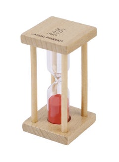 OUTAD Wooden Hourglass Sand Clock Timer Beige/Red 85x42x42mm  - Image 2