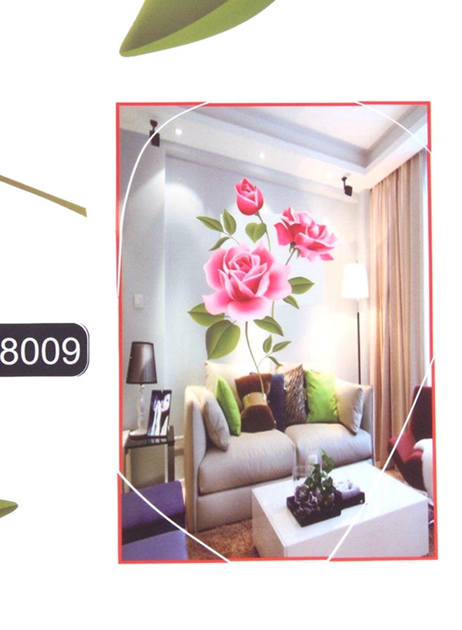 OUTAD Rose Flower Removable Art Decoration Wall Stickers Pink - Image 4