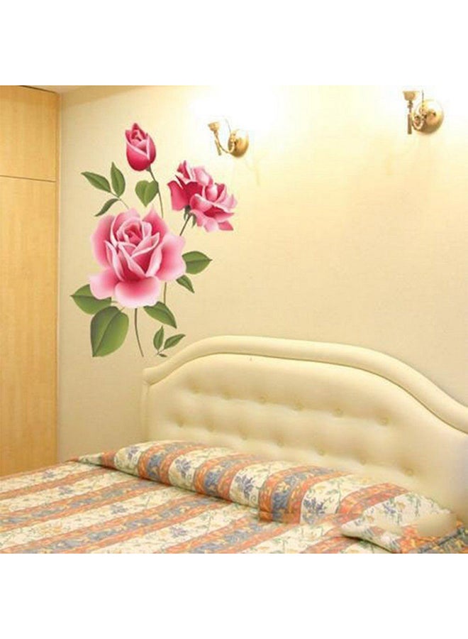 OUTAD Rose Flower Removable Art Decoration Wall Stickers Pink - Image 3