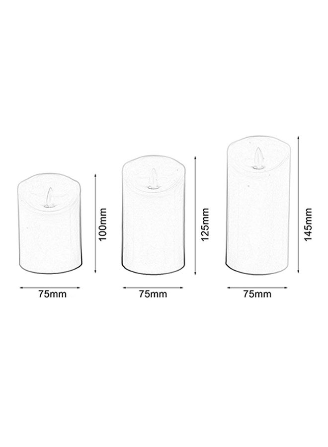 3-Piece Flickering Flameless LED Tea Candle Light Set White  - Image 4
