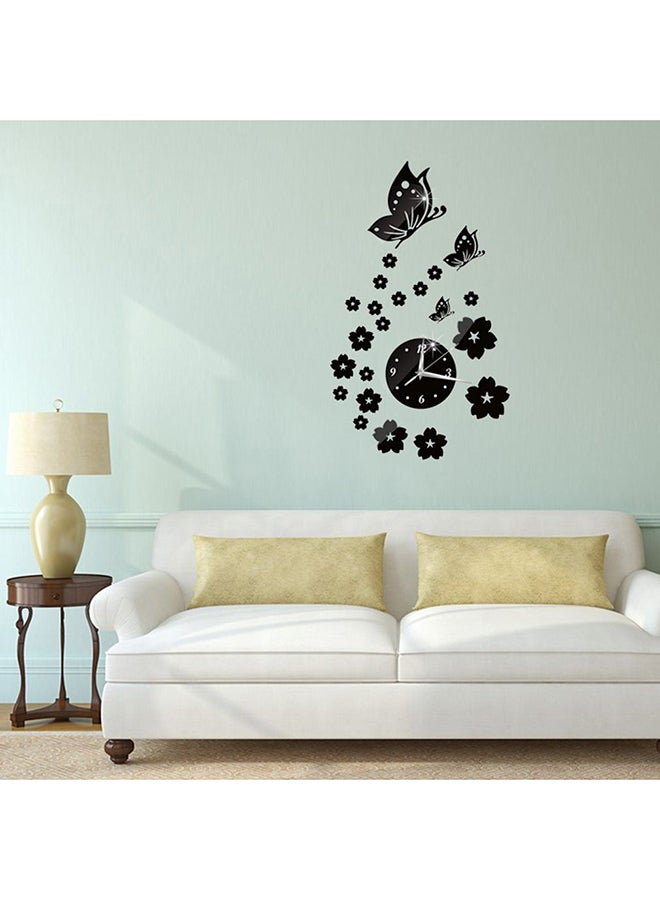 OUTAD 3D Butterfly Pattern Wall Clock Stickers Black - Image 3