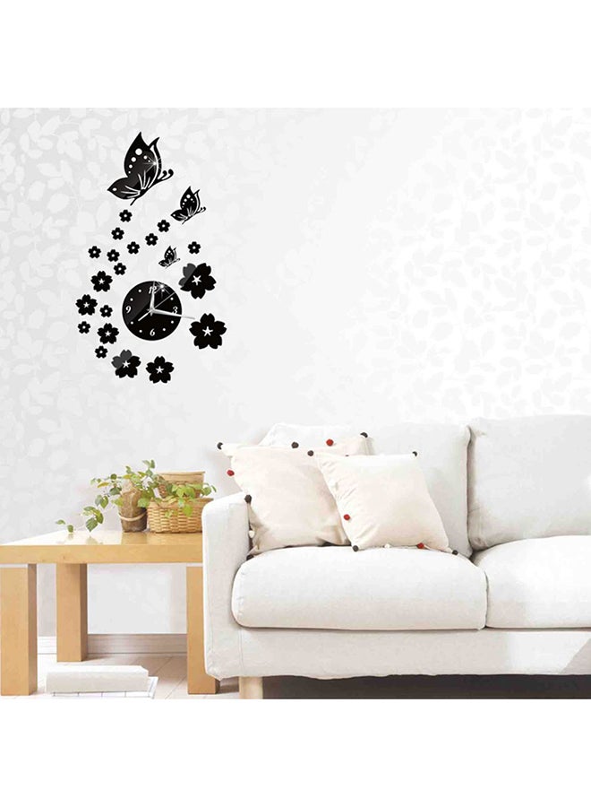OUTAD 3D Butterfly Pattern Wall Clock Stickers Black - Image 4