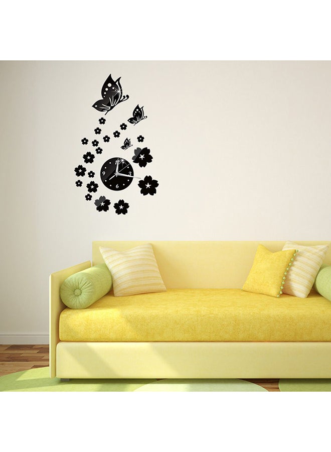 OUTAD 3D Butterfly Pattern Wall Clock Stickers Black - Image 5
