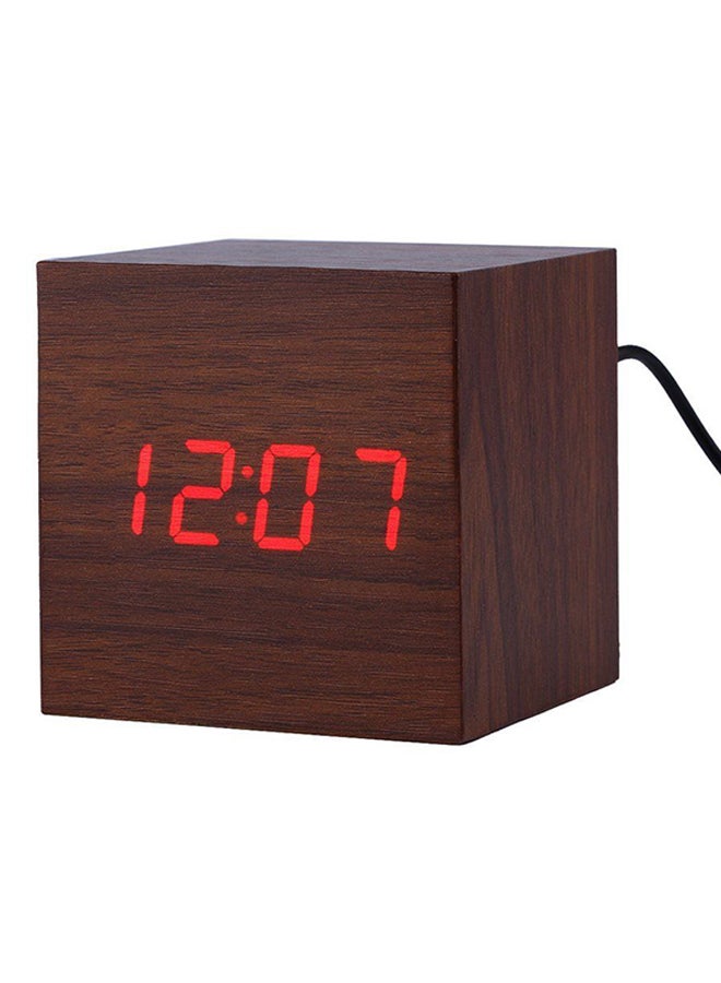 Digital LED Alarm Clock Brown