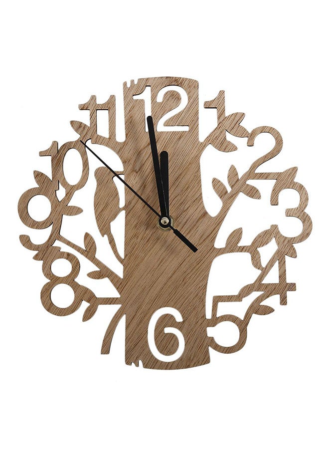 OUTAD - Vintage Design Analog Wall Clock Brown - Image 1