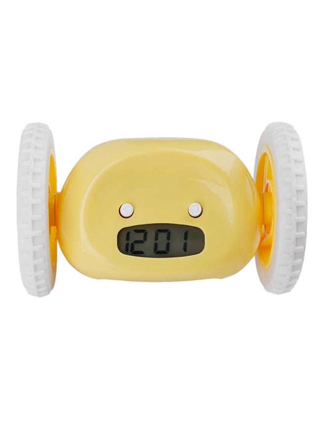 OUTAD Creative Design LCD Display Running Alarm Clock Yellow/White - Image 1