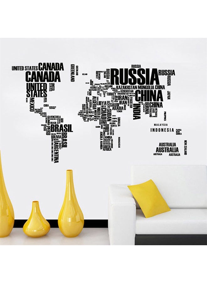 OUTAD Removable World Map Letter Printed Sticker Black/Red/White - Image 3