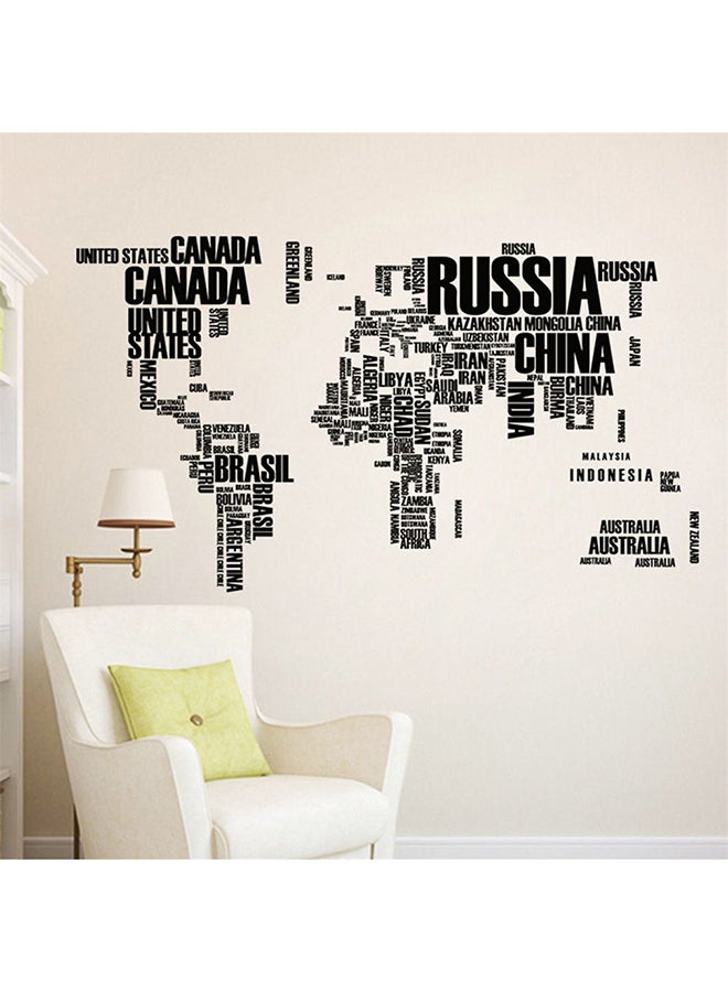 OUTAD Removable World Map Letter Printed Sticker Black/Red/White - Image 4