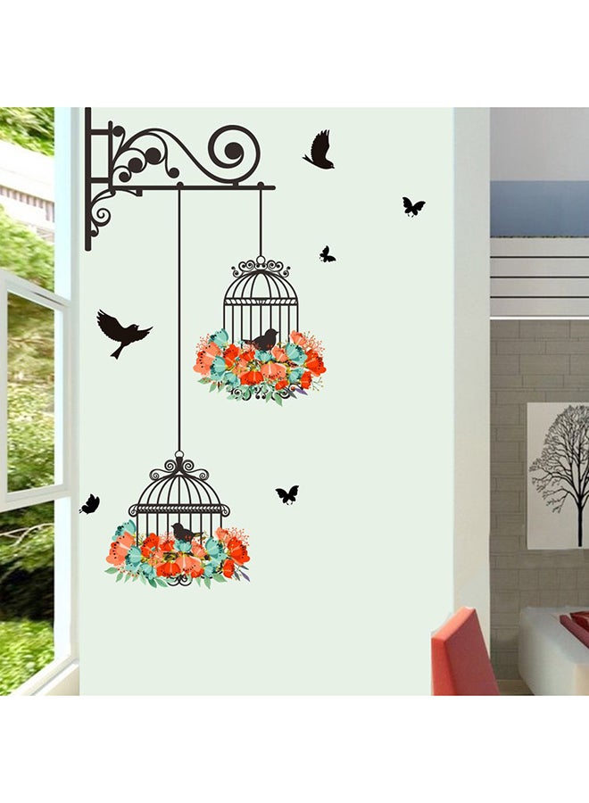 OUTAD Decorative Removable Birdcage Background Painting Wall Stickers Multicolour 76x56cm - Image 4