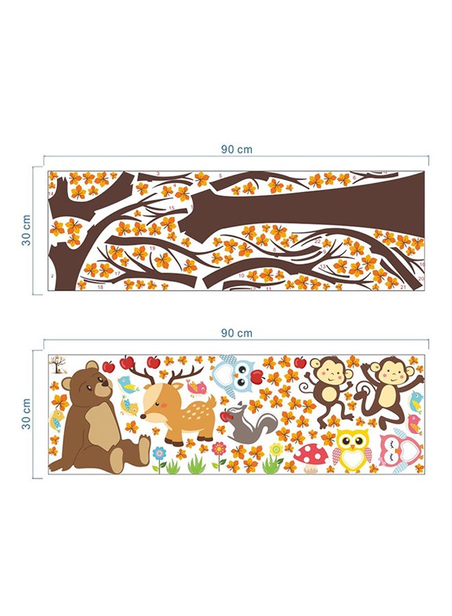 OUTAD Self-Adhesive Eco-Friendly Unique Forest Animal Monkey Owls Tree Wall Sticker Multicolour 90x1x30cm  - Image 5