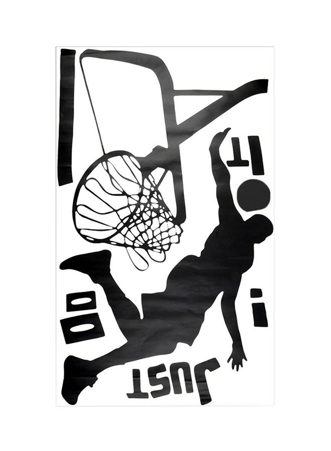 OUTAD Removable Basketball Dunk Sport Wall Sticker Black/White - Image 1