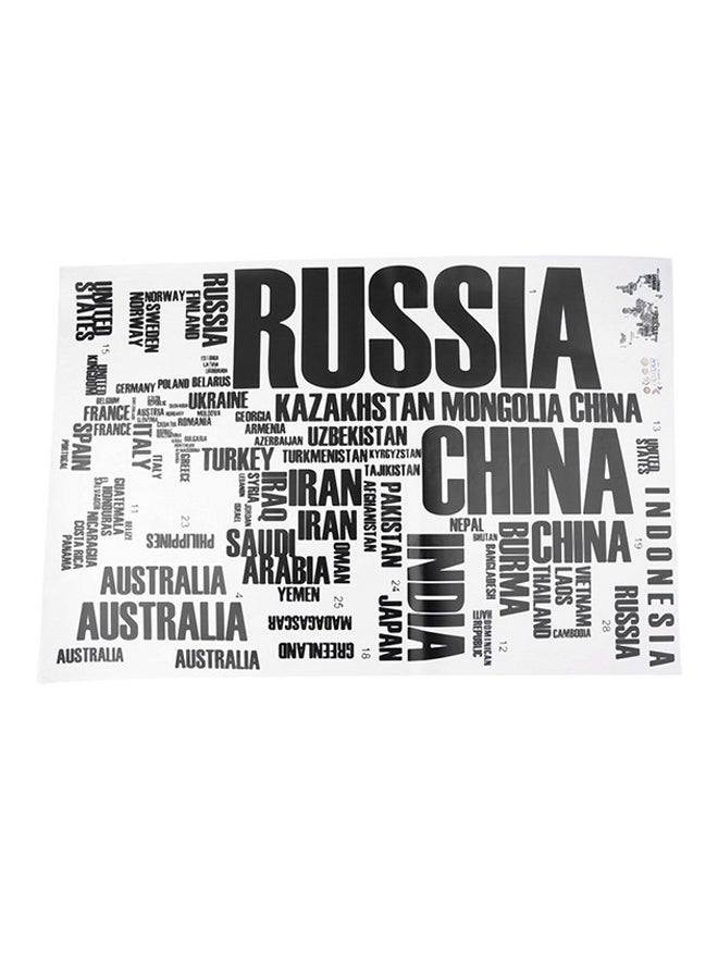 OUTAD Removable World Map Letter Wall Sticker Black/White - Image 1