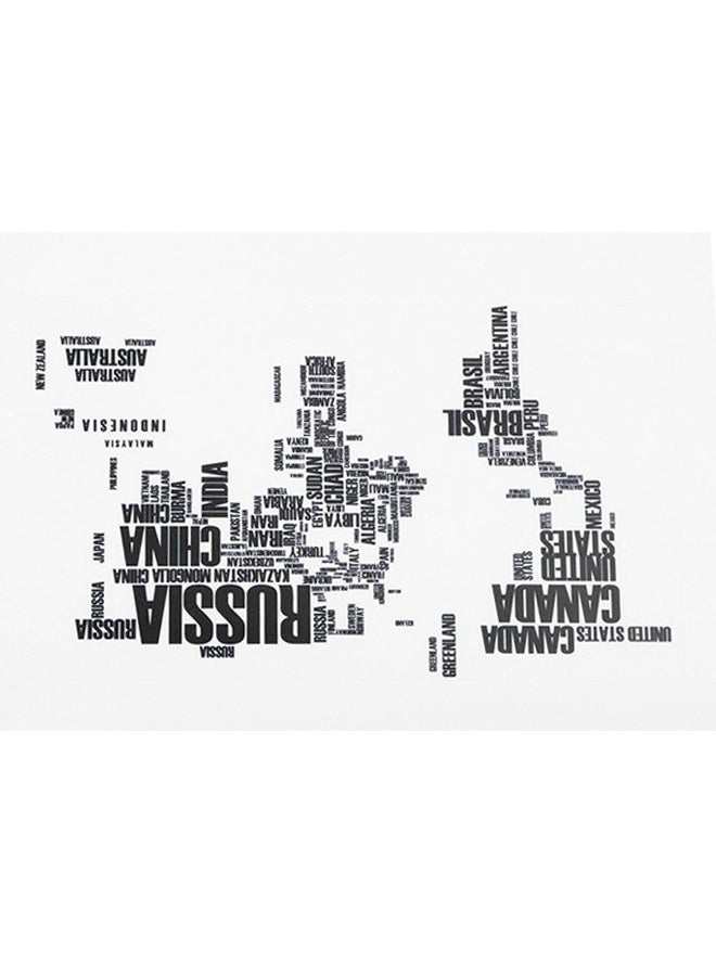 OUTAD Removable World Map Letter Wall Sticker Black/White - Image 3