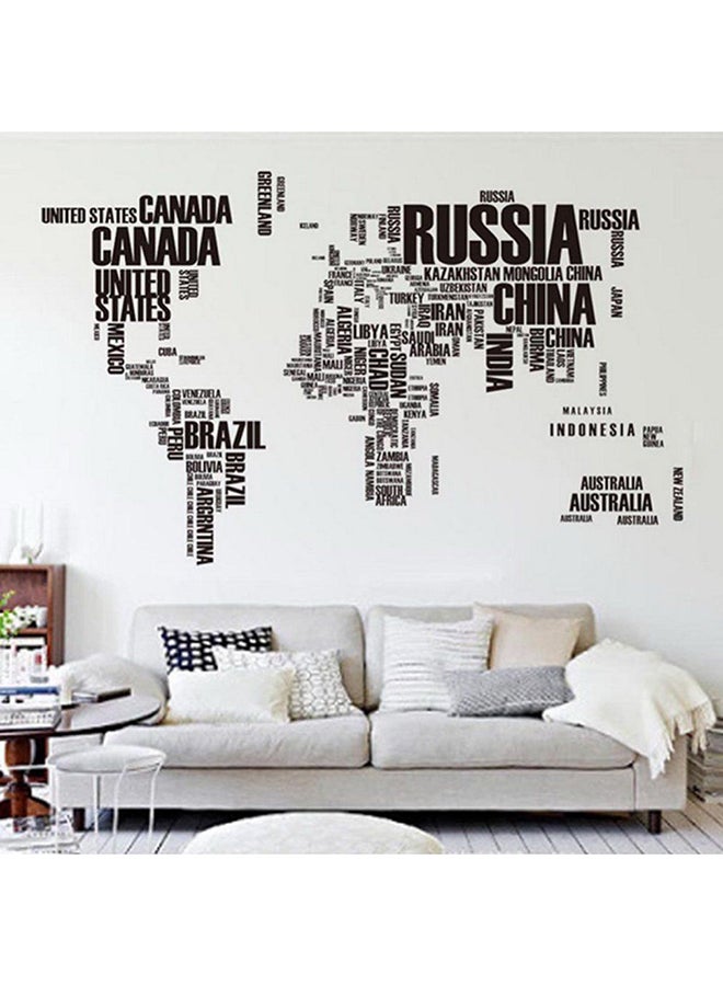 OUTAD Removable World Map Letter Wall Sticker Black/White - Image 4