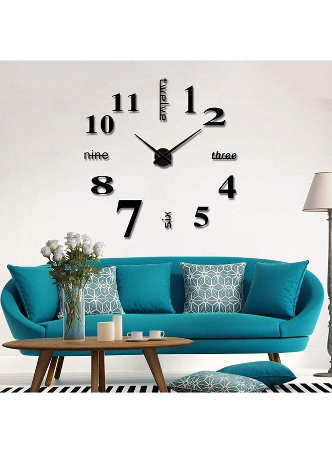 OUTAD Art Design 3D EVA Hanging Wall Clock Black/White - Image 2