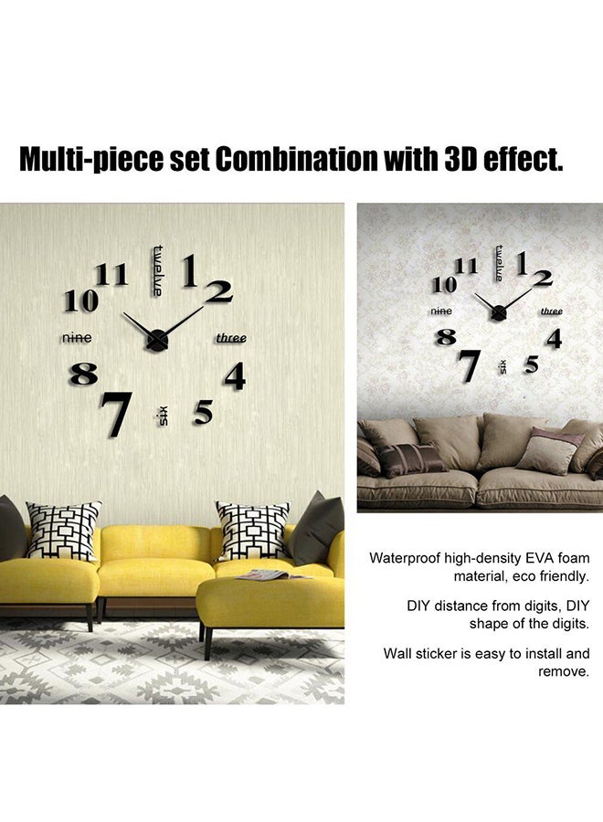 OUTAD Art Design 3D EVA Hanging Wall Clock Black/White - Image 4