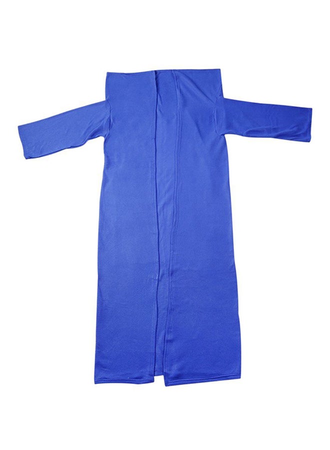 Generic - Supper Home Winter Warm Blanket Robe Cloak With Sleeves Wool Blue - Image 1