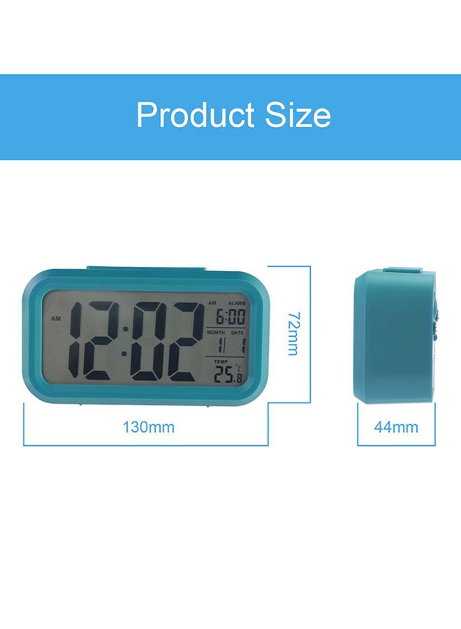 OUTAD - LED Digital Electronic Alarm Clock With Calendar And Thermometer Blue - Image 1