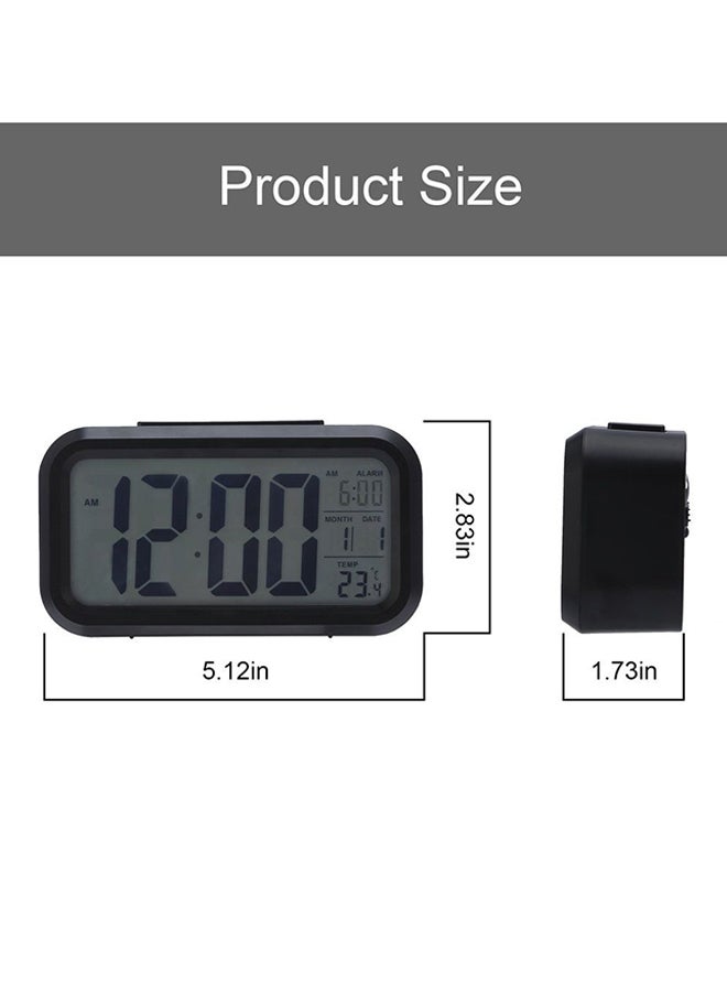 Generic - LED Digital Electronic Alarm Clock With Calendar And Thermometer Black - Image 1