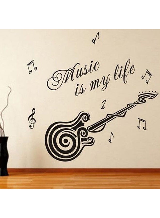 OUTAD Music Is My life Guitar Pattern Wall Sticker Black/White  - Image 4