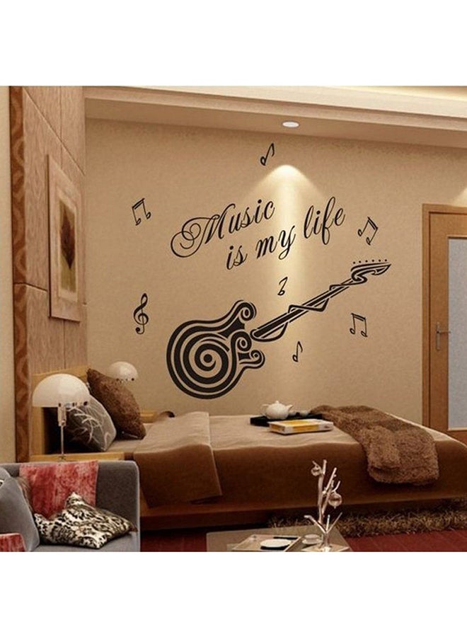 OUTAD Music Is My life Guitar Pattern Wall Sticker Black/White  - Image 3