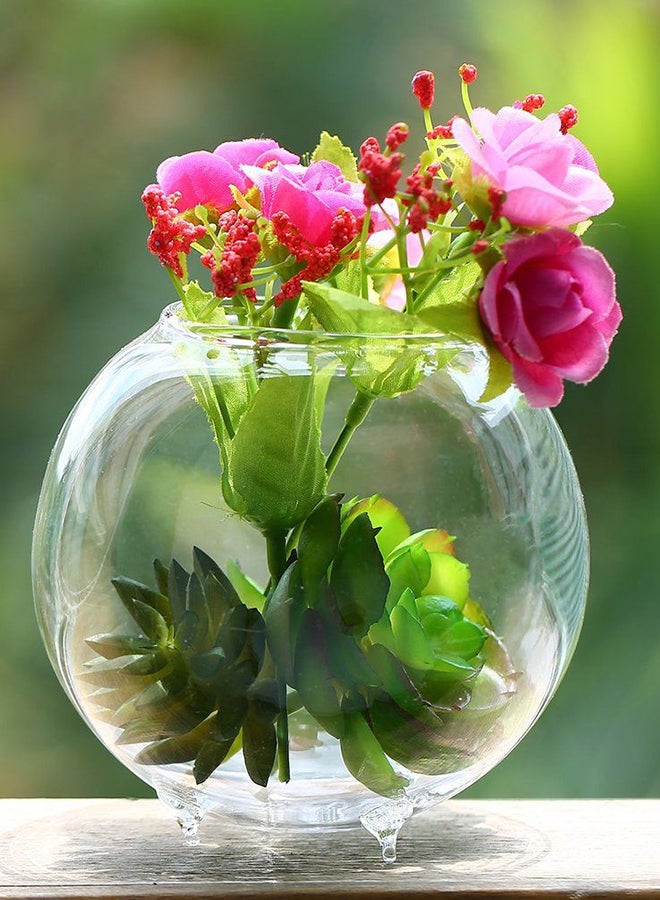 OUTAD Tripod Support Plant Flower Landscape Vase Clear - Image 4