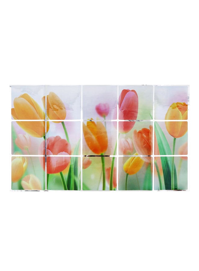 OUTAD Oil Proof Flower Pattern Wallpaper Multicolour - Image 1