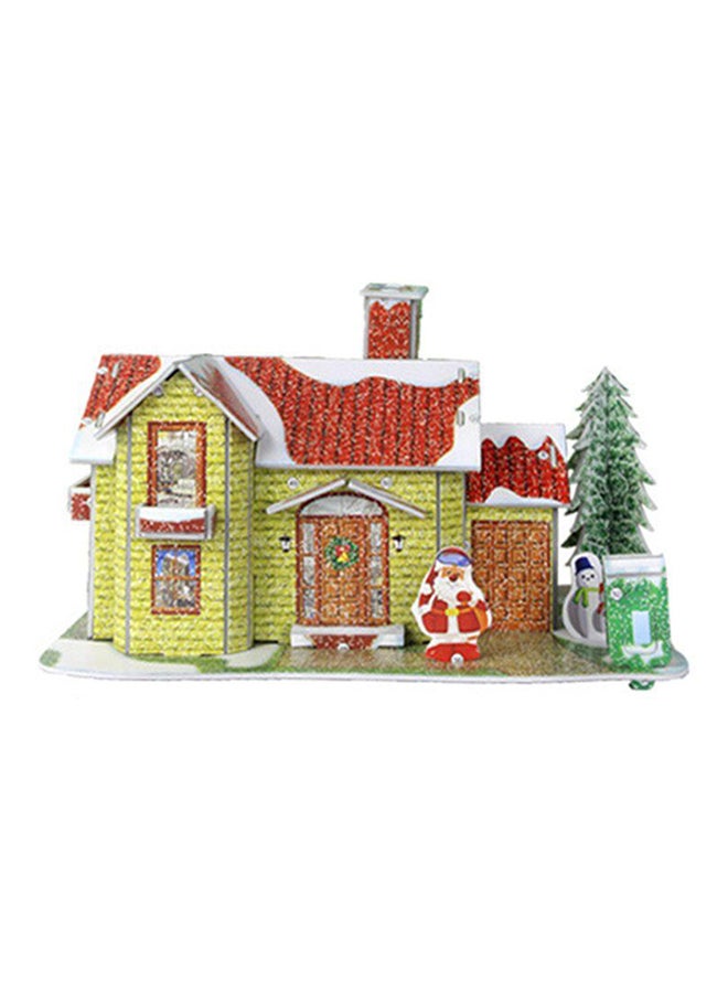 OUTAD Christmas Cartoon 3D House Puzzle Cabin Multicolour - Image 1