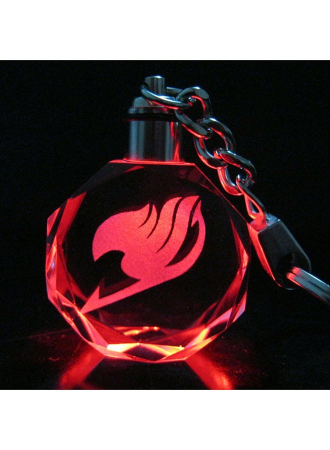 أوتاد سلسلة مفاتيح بإضاءة LED بنقشة شعار مسلسل الرسوم المتحركة "Fairy Tail" شفاف/فضي - Image 2