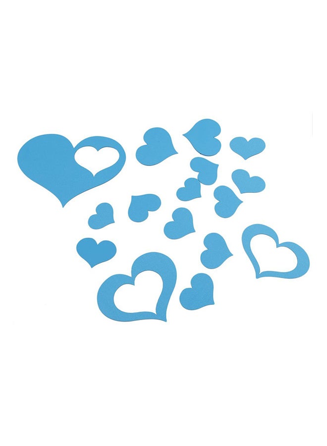 OUTAD 16-Piece Romantic Love Hearts Wall Sticker Set White - Image 3