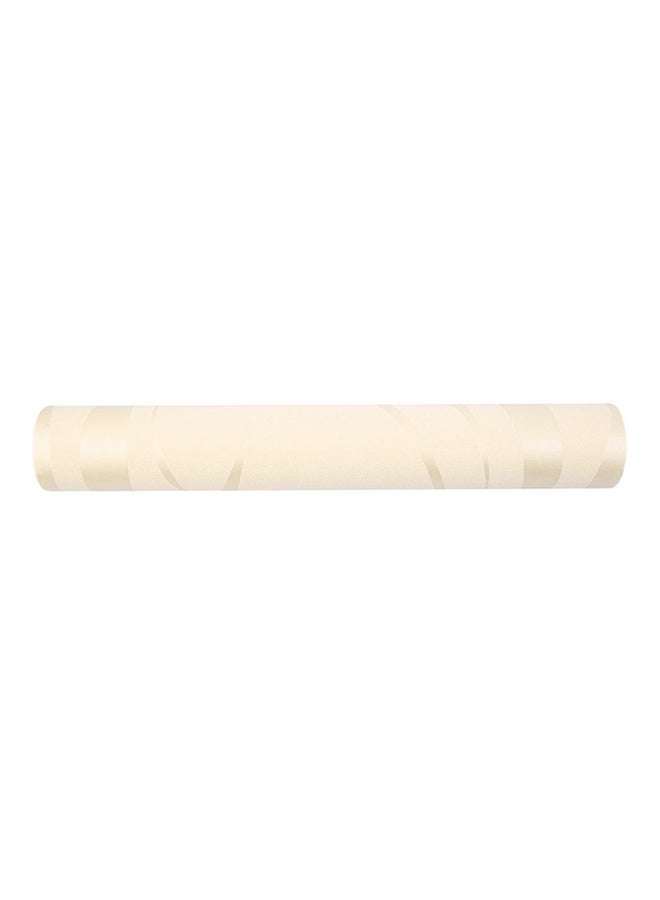 OUTAD 3D Wave Flocking Wallpaper Beige 10meter  - Image 1