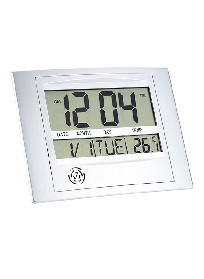 OUTAD Digital LED Home Office Decor Wall Clock Silver - Image 1