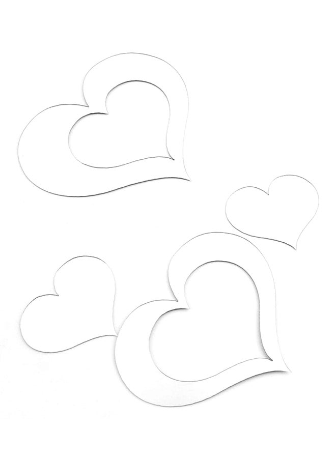 OUTAD 16-Piece Romantic Love Hearts Wall Sticker Set White - Image 2