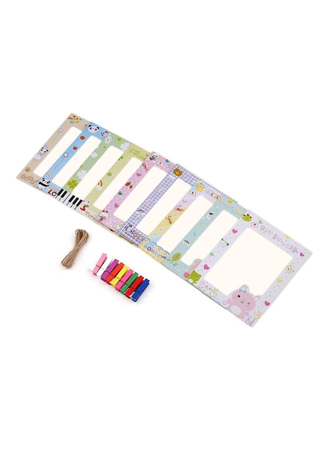 OUTAD 9-Piece Cartoon Animal Hanging Photo Frames With Clip and Rope Set Multicolour 6inch - Image 1