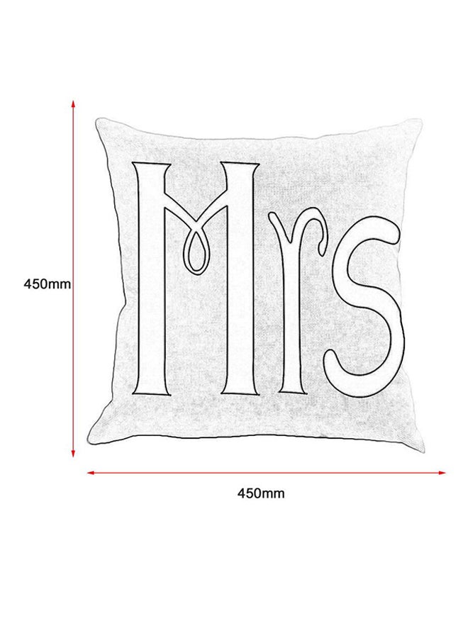 OUTAD Romantic Letter Printed Pillow Case Black/White  - Image 2