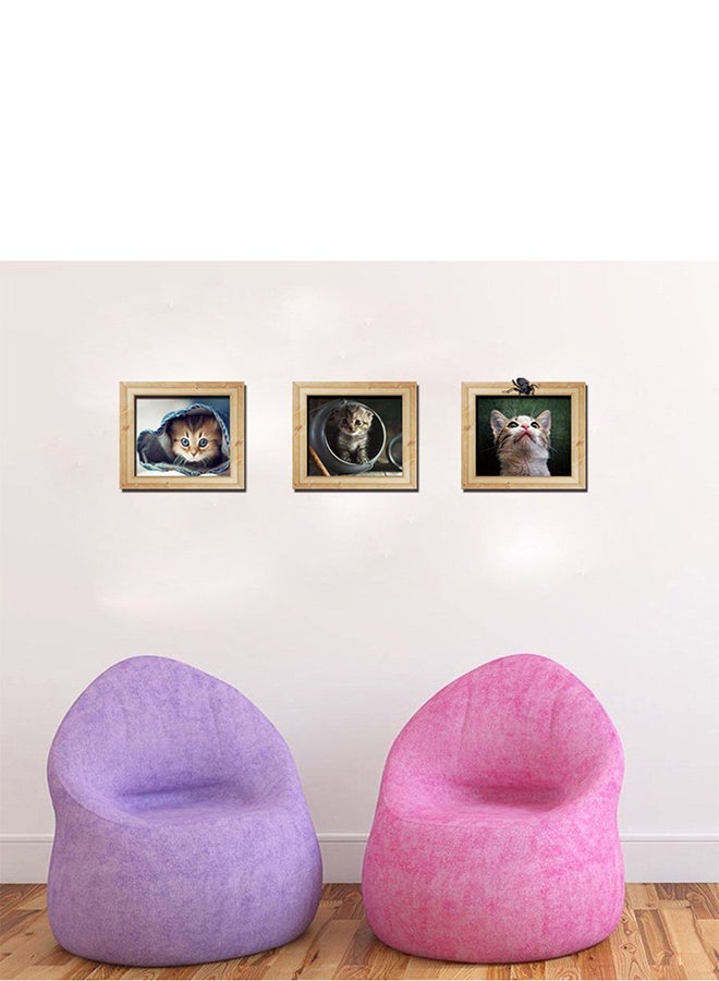 OUTAD 3D Cat Cartoon Photo Frame Wall Sticker Multicolour - Image 4