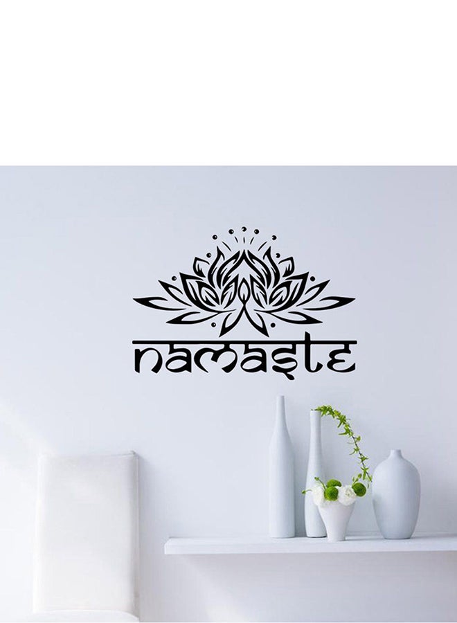 OUTAD Lotus Flower Pattern Wall Sticker Black - Image 3