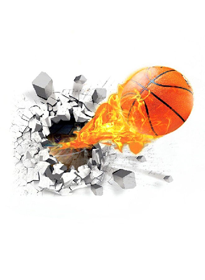 OUTAD Basketball 3D Wall Sticker Orange/White  - Image 1
