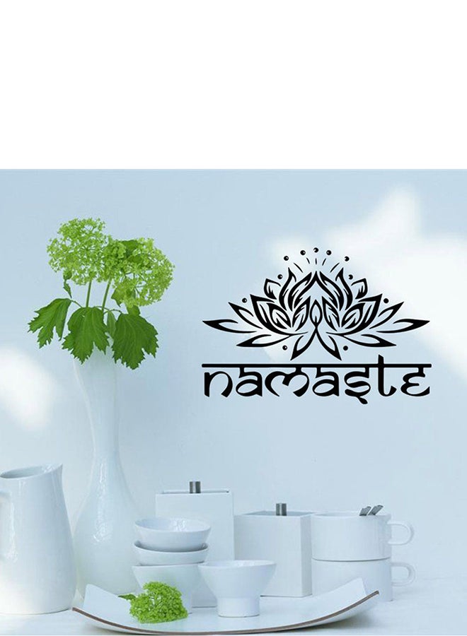 OUTAD Lotus Flower Pattern Wall Sticker Black - Image 4